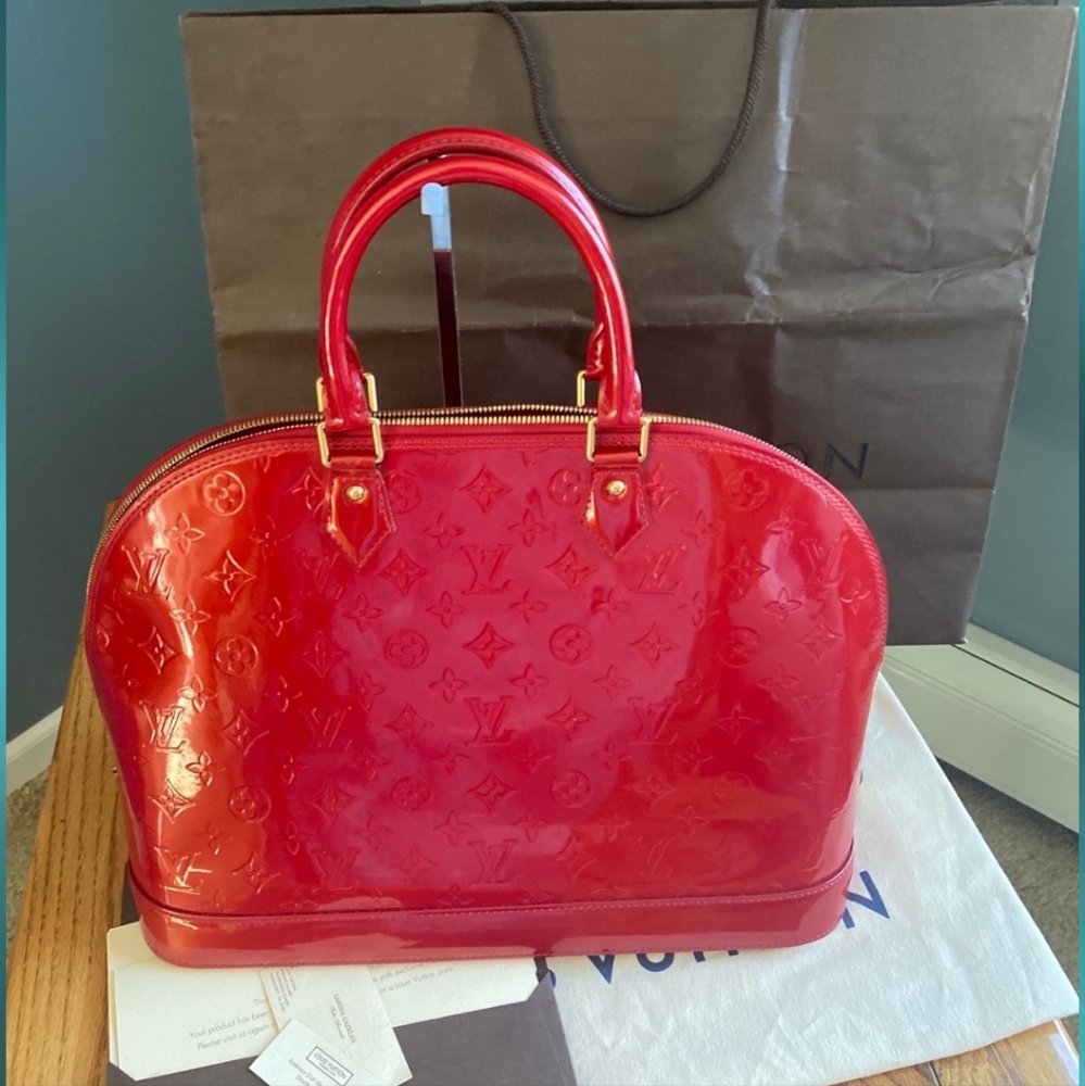 Louis Vuitton Monogram Vernis Alma GM (Rose pop color) - Picture 4 of 17